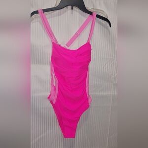 NWT Women's Small Vibrant Pink One-Piece Swimsuit